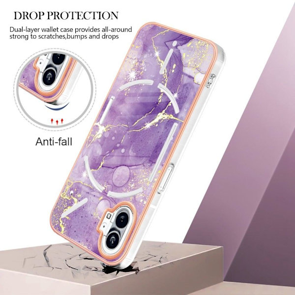 Marmormotiv Nothing Phone (1) skal - Lila Marmor Lila
