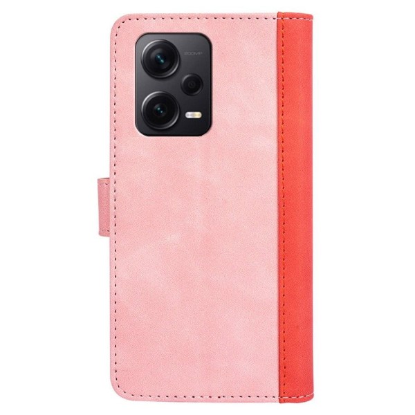 Two-color leather flip case for Xiaomi Redmi Note 12 Pro Plus - Pink