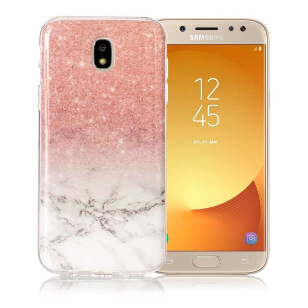 Marmormotiv Samsung Galaxy J5 (2017) skal - Rosa / Vit multifärg
