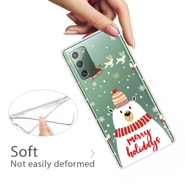 Juletaske til Samsung Galaxy Note 20 - Isbjørn Med Halstørklæde White