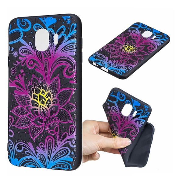 Samsung Galaxy J4 (2018) preget mønsteretui - Blomster Multicolor
