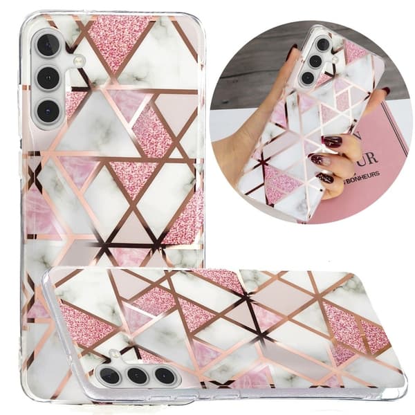 Deco Samsung Galaxy A24 4G Etui - Electroplated Rosa Klinkekule Pink