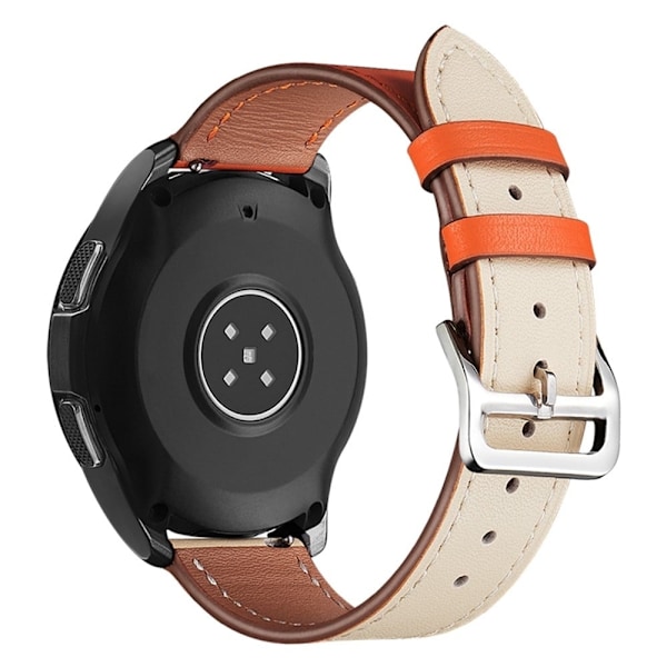 22 mm Universal klockarmband i äkta läder - Orange / Beige Beige