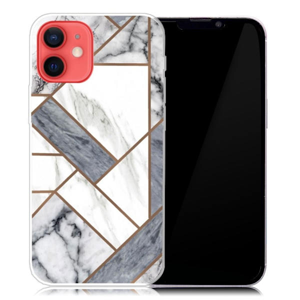 Marmormotiv iPhone 13 Mini skal - Grå / Vit Marmorplatta multifärg