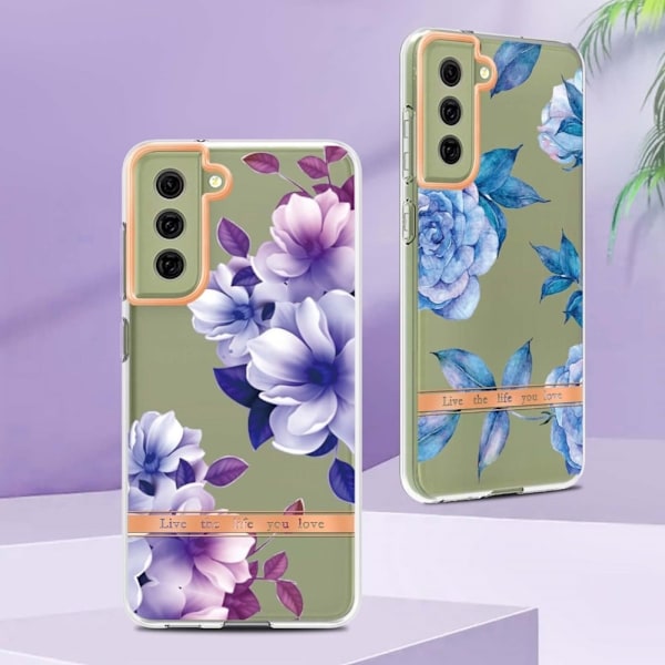 Supertunt och tåligt mjukfodral för Samsung Galaxy S21 FE - Lila Begonia Lila