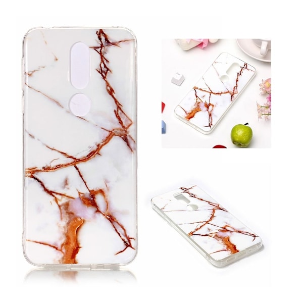 Nokia 7.1 marmor mønster etui - stil A Brown