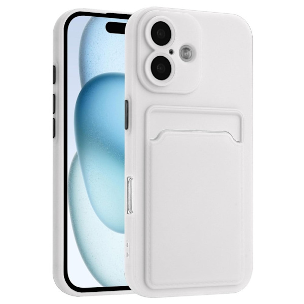 iPhone 16 skal med korthållare - Vit Vit