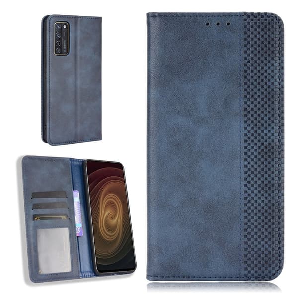 Bofink Vintage ZTE Axon 20 5G Lær Etui - Blå Blue
