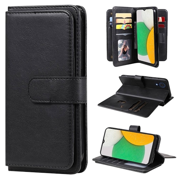 Samsung Galaxy A03 Core etui med pung / 10 kortpladser – Sort Black