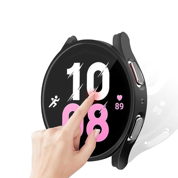 Samsung Galaxy Watch 6 (44mm) cover med hærdet glas - Lysende Sølv Silver grey
