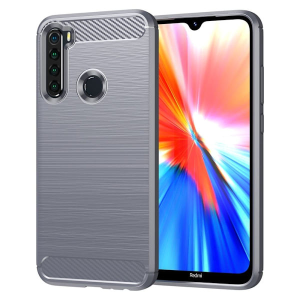 Carbon Flex Suojakotelo Xiaomi Redmi Note 8 2021 / Note 8 - Harmaa Silver grey