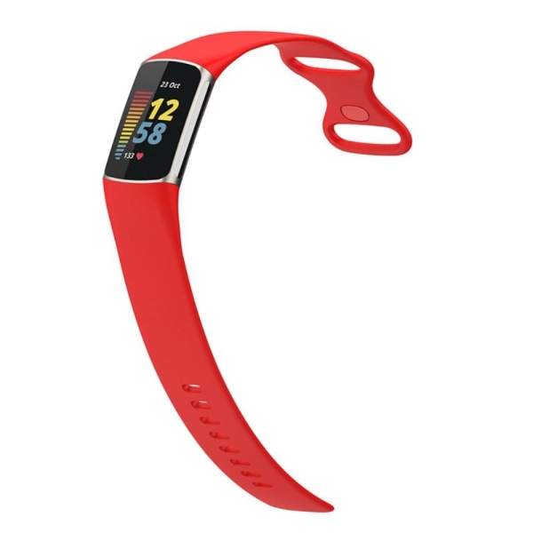 Fitbit Charge 5 simple silicone watch strap - Red Röd