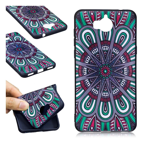 Huawei Y6 (2017) Cover med faste farver - Abstrakt blomst Multicolor