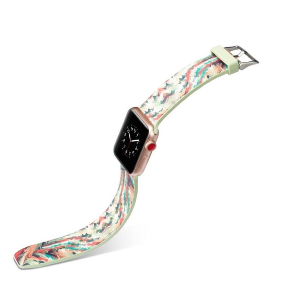 Apple Watch Series 5 44mm kamouflagefärgad klockarmband i silikon - Kalejdoskopiska Former Grön