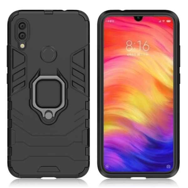 Ring Guard kotelo - Xiaomi Redmi Note 7 / Note 7 Pro / Note 7S - Musta Black