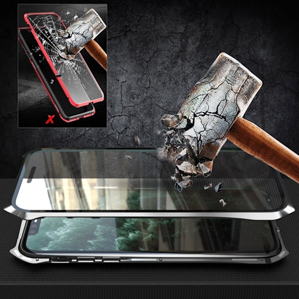 Luphie Bat iPhone 11 Pro Max Alu-stötfångare + glas - Silver Silvergrå