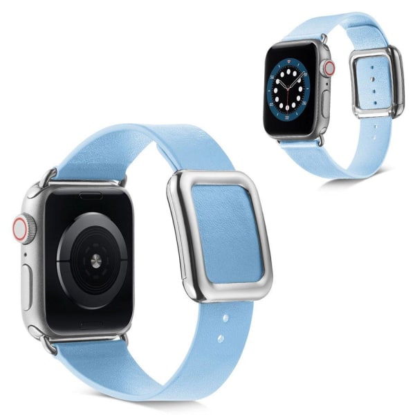 Apple Watch 42mm - 44mm urrem i mikrofiberlæder + spænde i rustf Blue