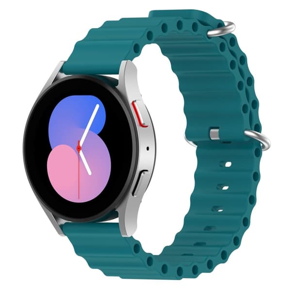 22 mm klockarmband i silikon med universell vågdesign - Grön Grön