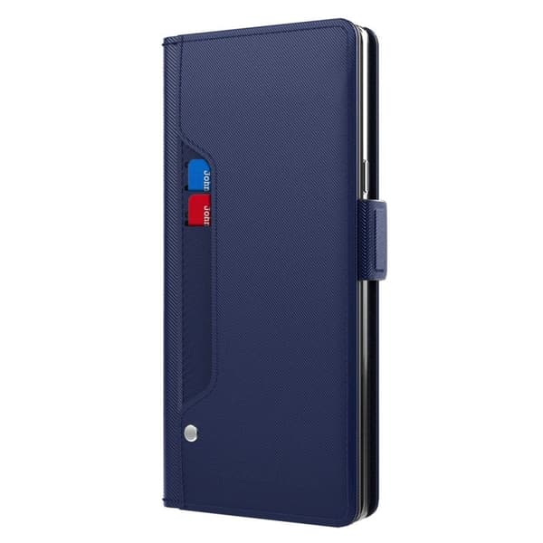Phone Etui med Make-up Mirror og Slick Design til Samsung Galaxy S23 Ultra - Blå Blue
