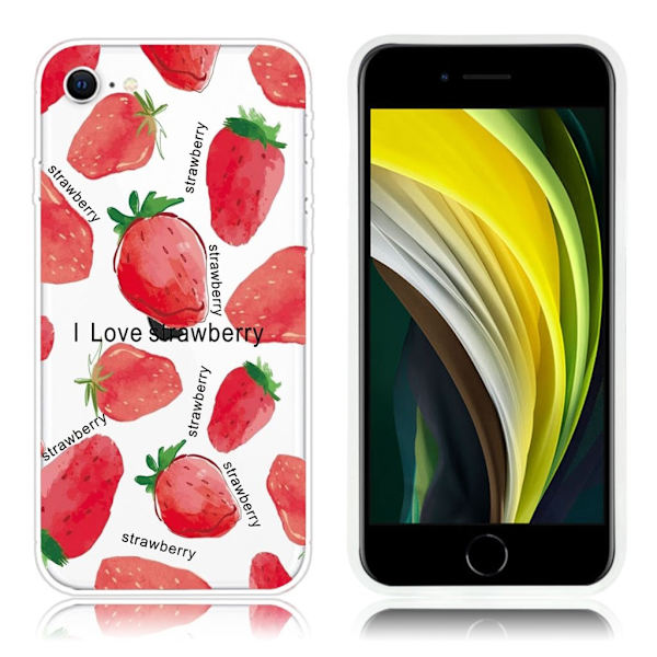 Deco iPhone SE 2020 skal - Jordgubbe Röd