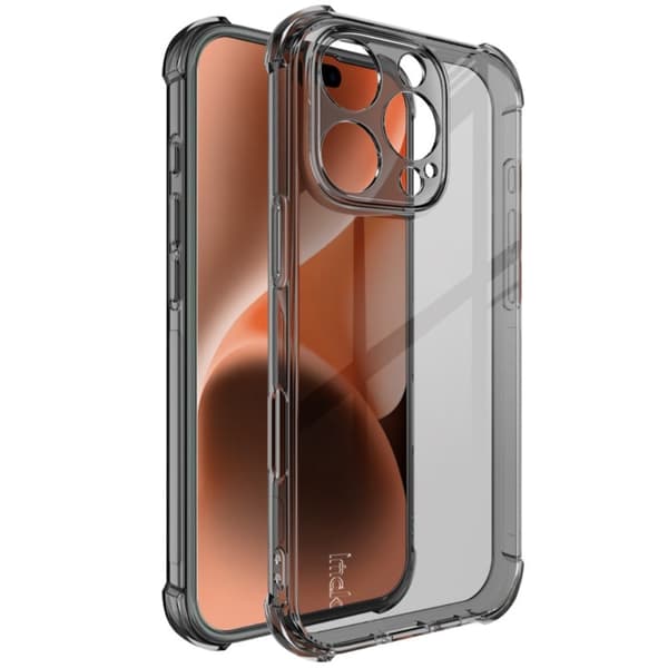 IMAK iPhone 16 Pro Airbag-cover - Gennemsigtig Sort Black