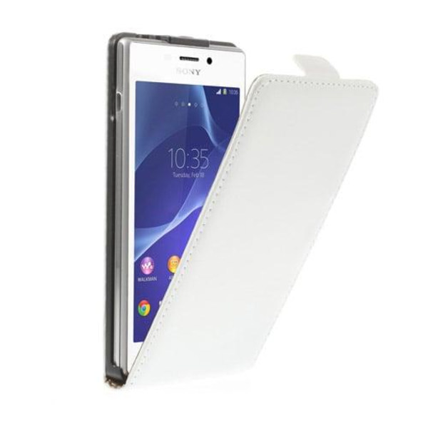 Winther (Hvid) Sony Xperia M2 Ægte Læder Flip Etui White