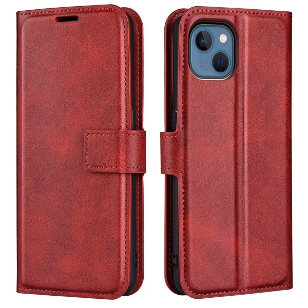iPhone 14 Plus nahkainen lompakokkotelo - Punainen Red