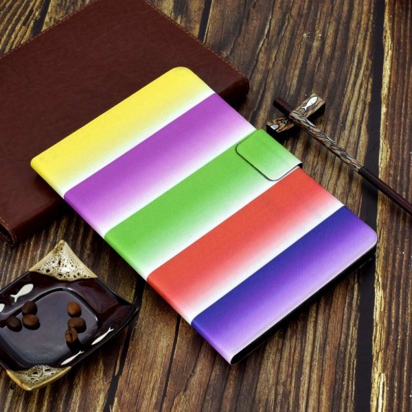 Amazon Fire 7 (2022) viileä kuvio nahkakotelo - Sateenkaari Multicolor