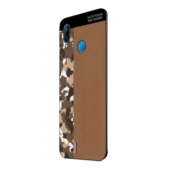 NXE Huawei P20 Lite camouflage Mønster splicing TPU etui - Brun Camouflage / Brun Brown