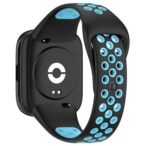 Xiaomi Redmi Watch 3 / Lite 3 / 3 Active dobbeltfarvet silikone rem - Sort / Blå Blue