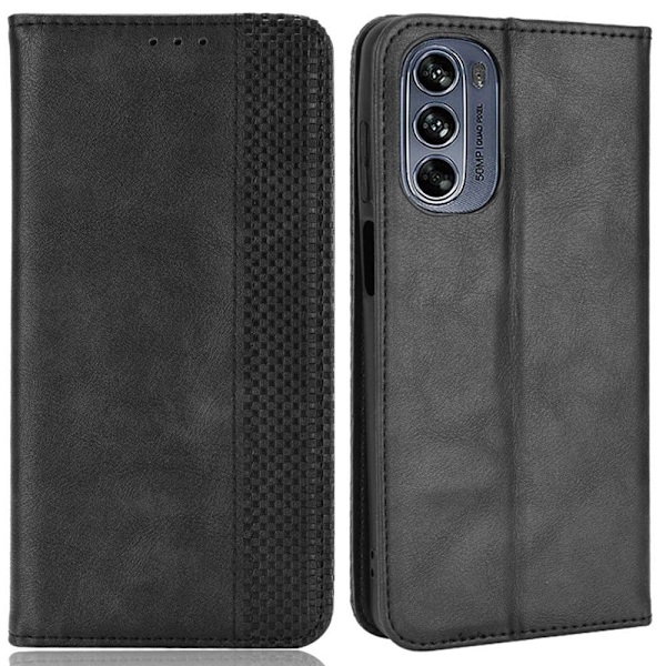 Bofink Vintage läder Motorola Moto G62 5G fodral - Svart Svart
