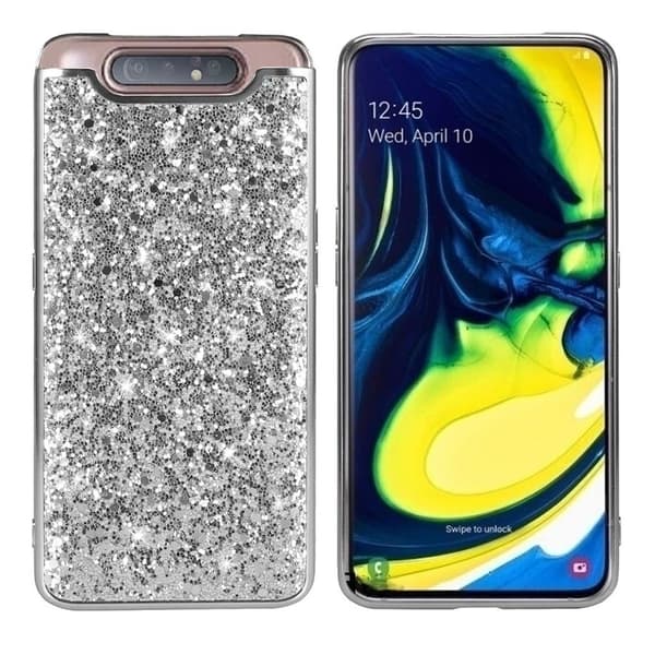 Glitter Samsung Galaxy A80 deksel - Sølv Silver grey