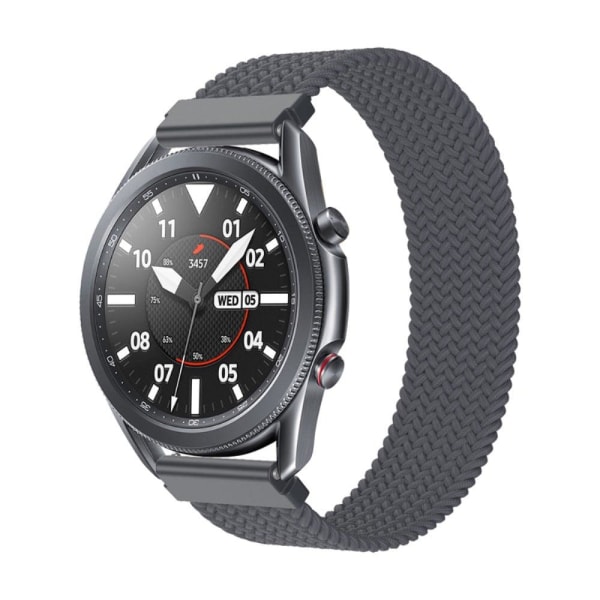 Samsung Galaxy Watch 3 (45mm) elastisk nylon-urrem - Rumgrå Størrelse: S Silver grey