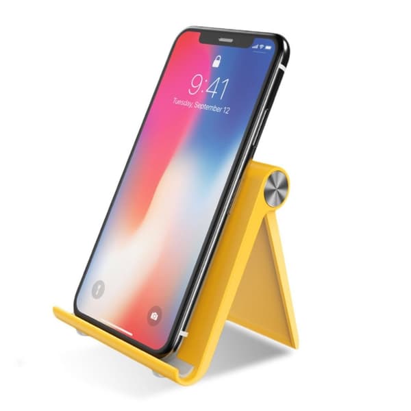 Universelt bærbart skrivebordsbeslag til telefon og tablet - Gul Yellow