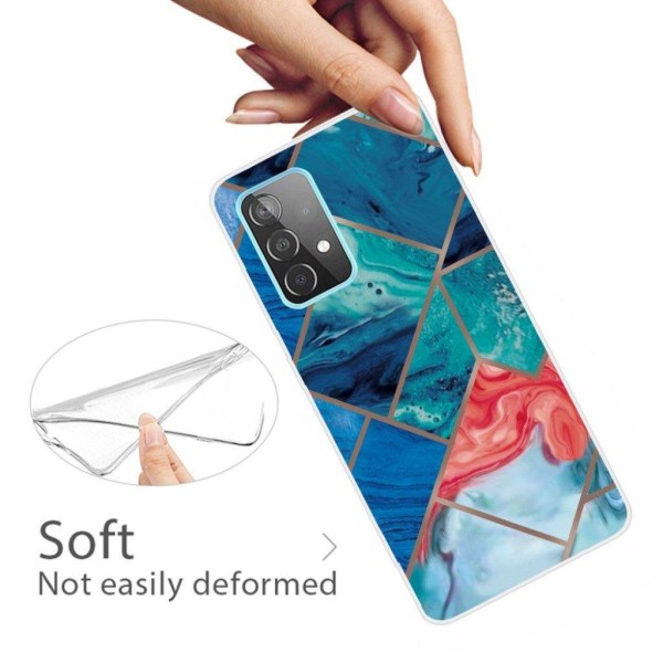 Marble design Samsung Galaxy A32 cover - Blå Og Orange Marmor Blue