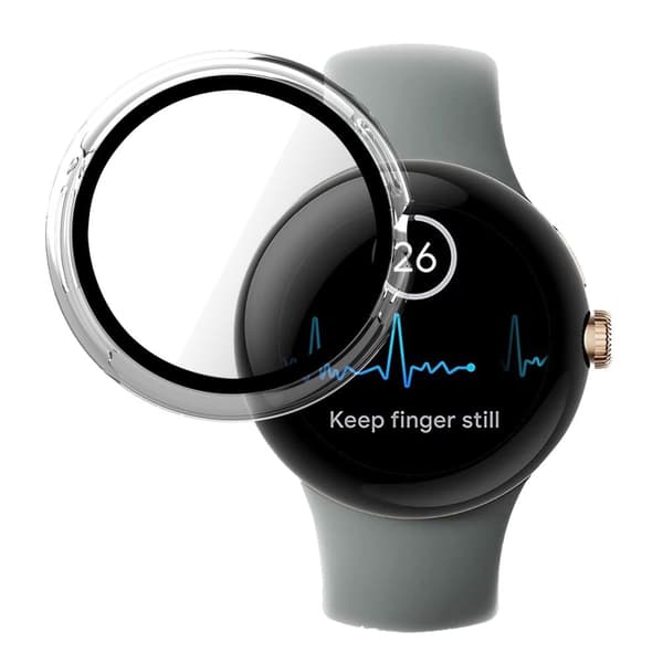 HAT-PRINCE Google Pixel Watch cover with tempered glass - Transparent Transparent