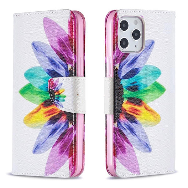 Wonderland iPhone 12 Pro Max Flippetui - Fargerik Kronblader Multicolor