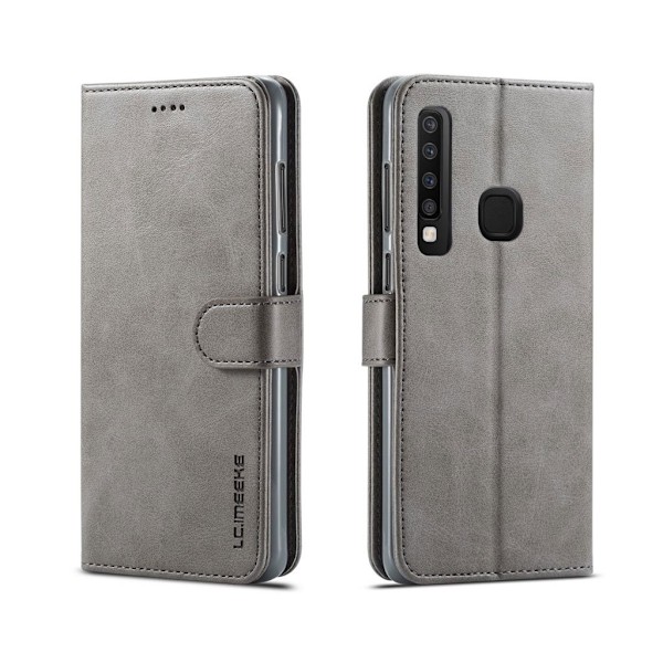LC.IMEEKE Samsung Galaxy A9 (2018) tegnebogsstil læder flip etui - Grå Silver grey