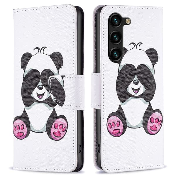 Wonderland Samsung Galaxy S24 Plus flip kuoret - Panda White