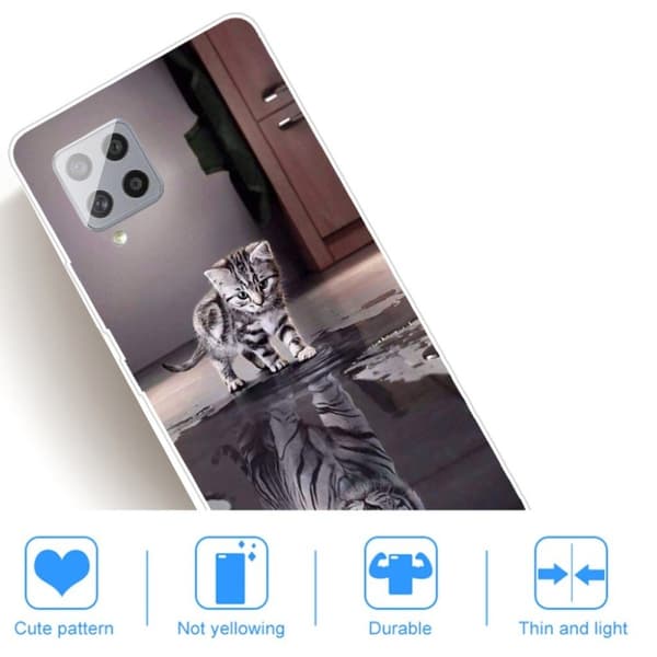 Deco Samsung Galaxy A42 5G kotelot - Kissa Ja Kissa Silver grey