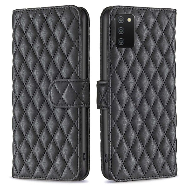 Matt Samsung Galaxy A03s / Samsung Galaxy A02s (166mm) fodral med rombmönster - Svart Svart