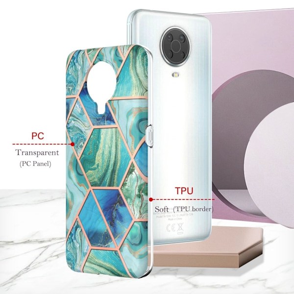 Marble design Nokia G20 / Nokia G10 cover - Grøn Green