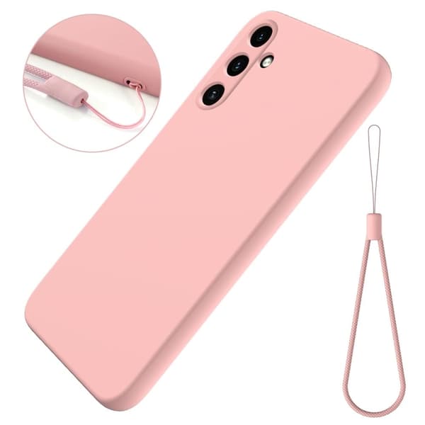 Mikrofiberfodrat telefonskal i mjukt gummi för Samsung Galaxy A15 - Rosa Rosa
