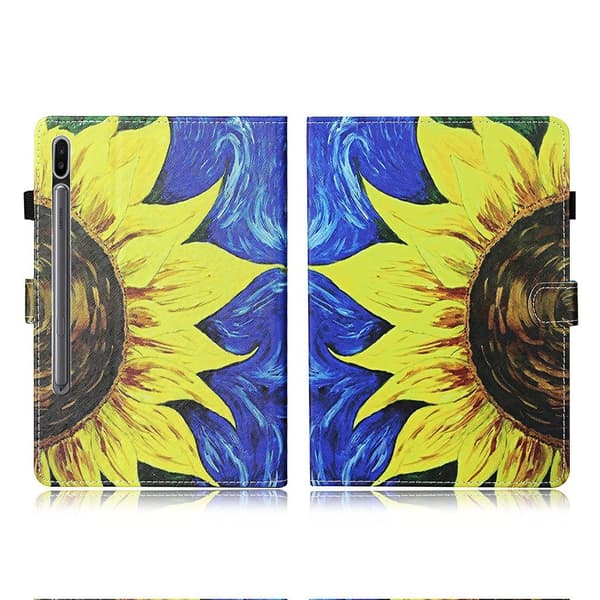 Samsung Galaxy Tab S7 Printing Lær Flippetui - Solsikke Yellow
