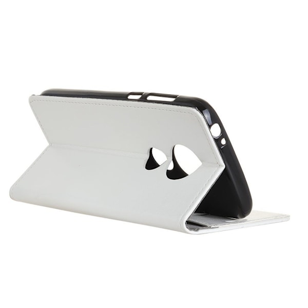 Crazy Horse Motorola Moto G7 Play læder flip etui - Hvid White