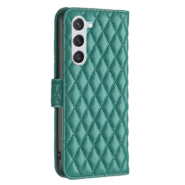 Rombemønster, matt flip-deksel for Samsung Galaxy S23 - Grønn Green
