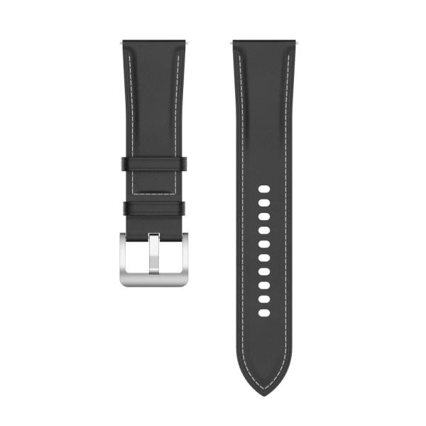 22 mm klockarmband i koskinn med universella sömmar - Svart Svart