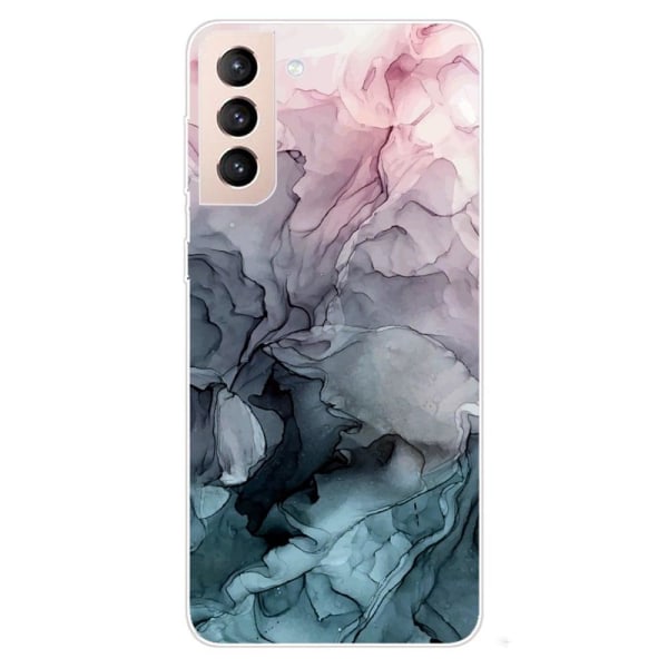 Marble Samsung Galaxy S22 Etui - Rose og Greyish Blå Skyer Multicolor