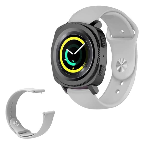 Puhdas värikellonauha Samsungin ja Garminin kelloon - Harmaa Silver grey