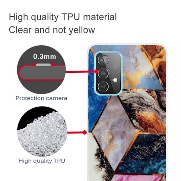 Marmormotiv Samsung Galaxy A23 skal - Levande Marmor Diamant multifärg
